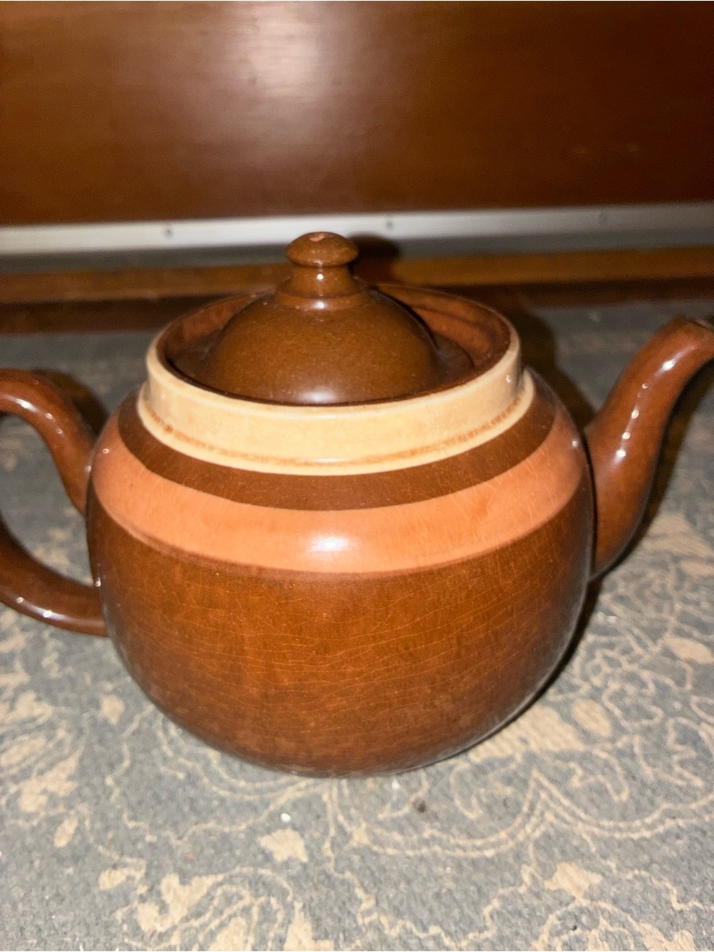 Antique 1940s LB Brown Betty Ceramic Teapot Beige Alcock lindley Bloore teapot